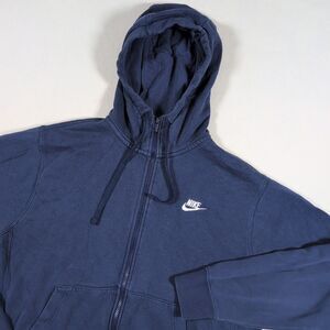 Nike Sportswear Club Fleece Full Zip Hoodie Men Medium Blue White Fleece BV2645